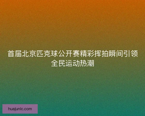 首届北京匹克球公开赛精彩挥拍瞬间引领全民运动热潮